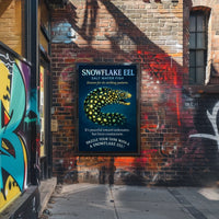 Snowflake Eel Striking Saltwater Fish Poster