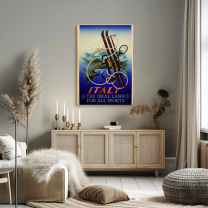 Italy The Ideal Land for All Sports Poster