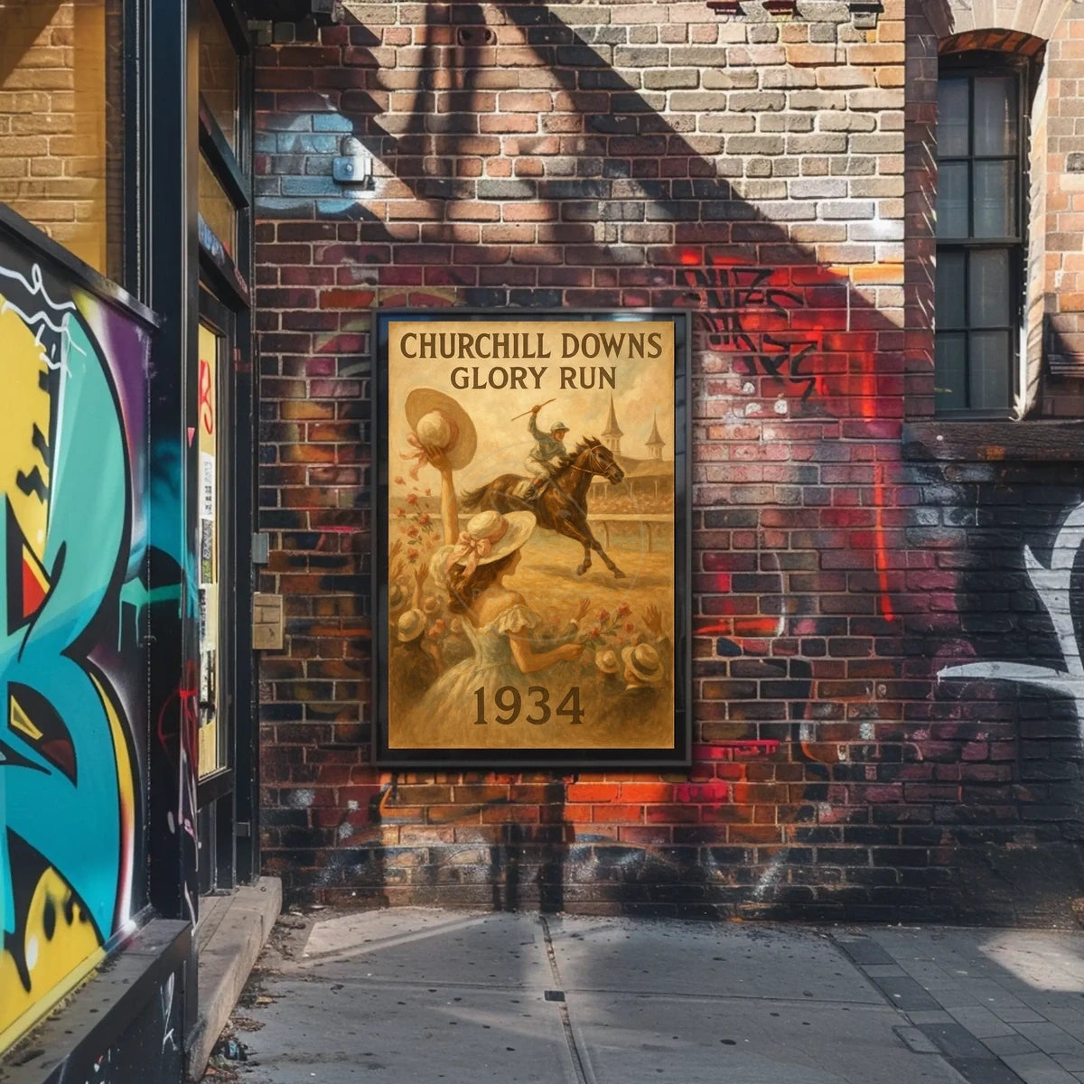 Churchill Downs Glory Run Vintage Sports Poster