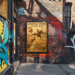Churchill Downs Glory Run Vintage Sports Poster