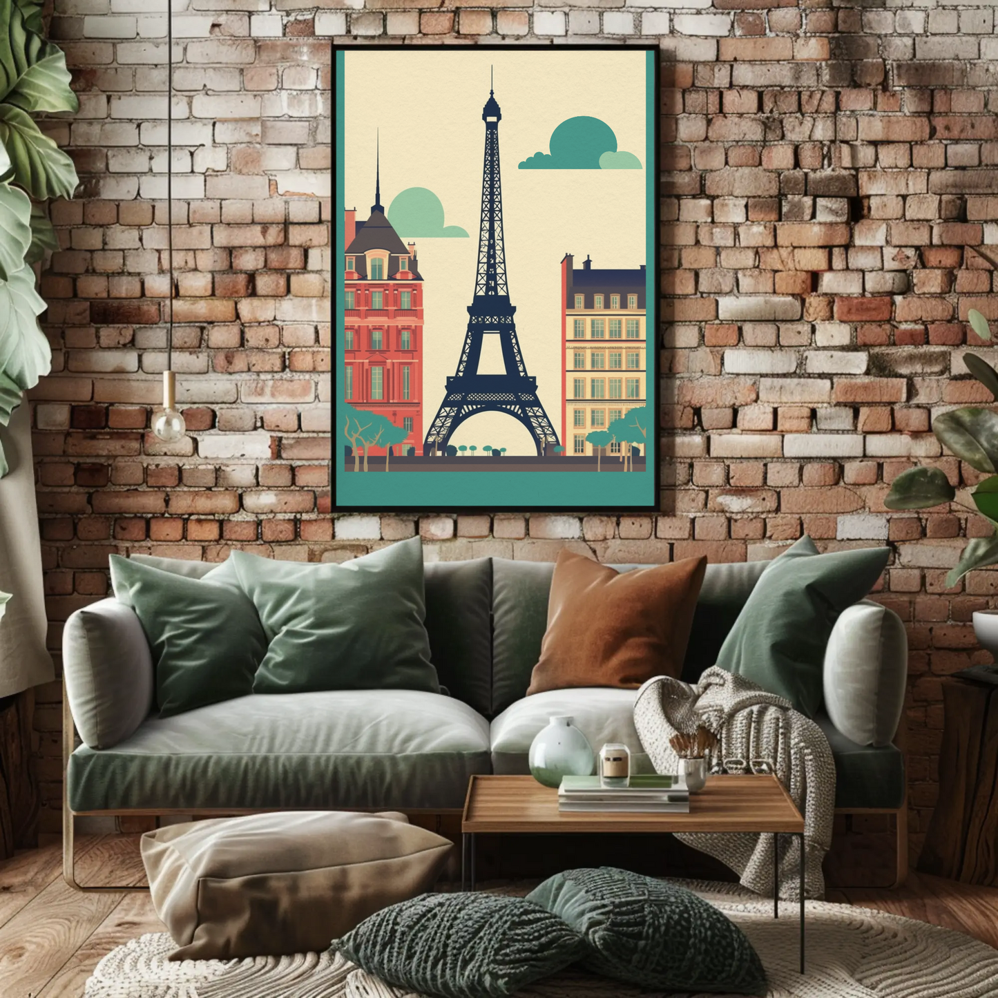 Paris Eiffel Tower City Buildings Classic France Travel Poster