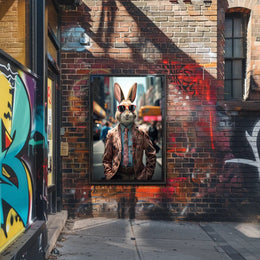 Stylish Rabbit In The City Poster
