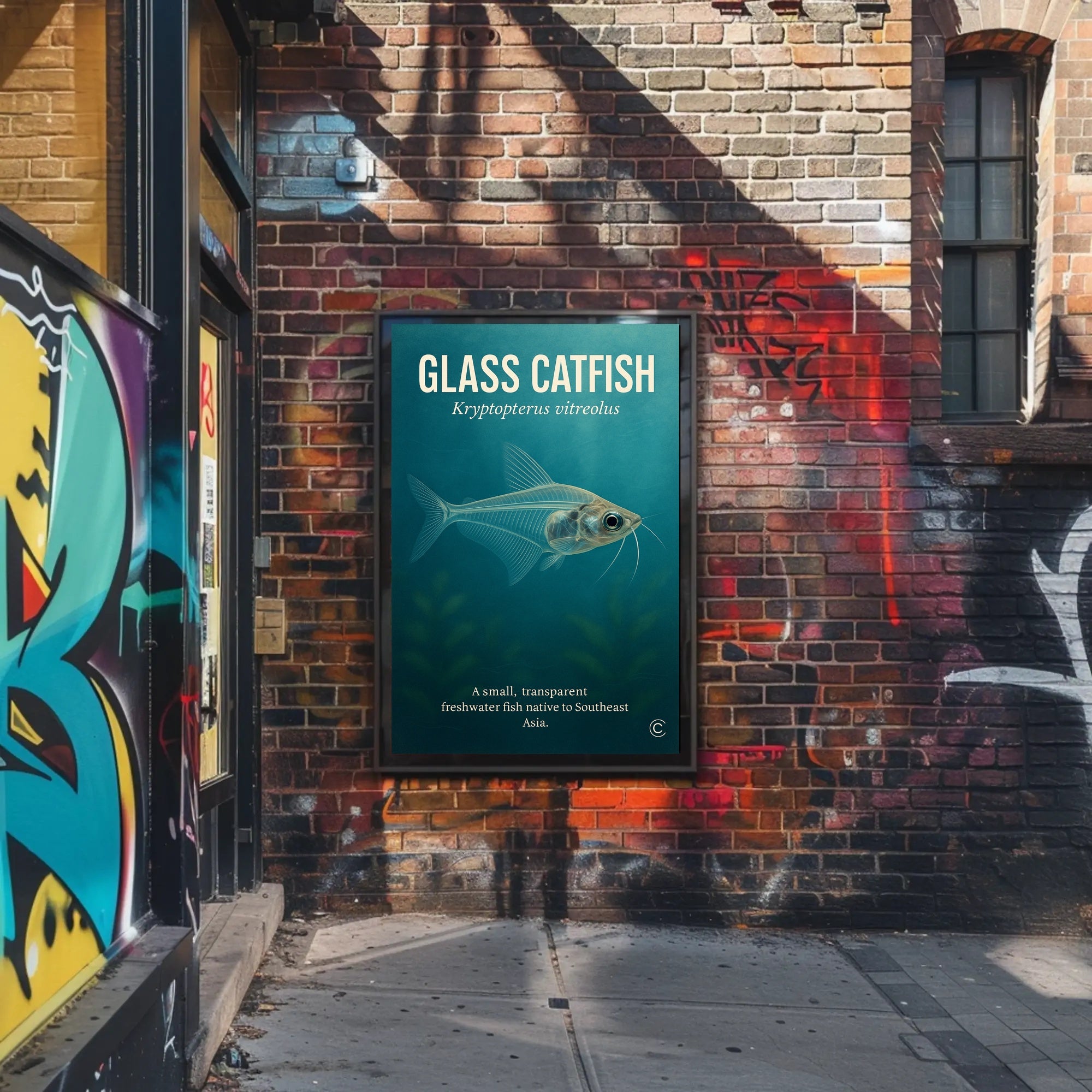 Glass Catfish Kryptopterus vitreolus Poster PosterGoat
