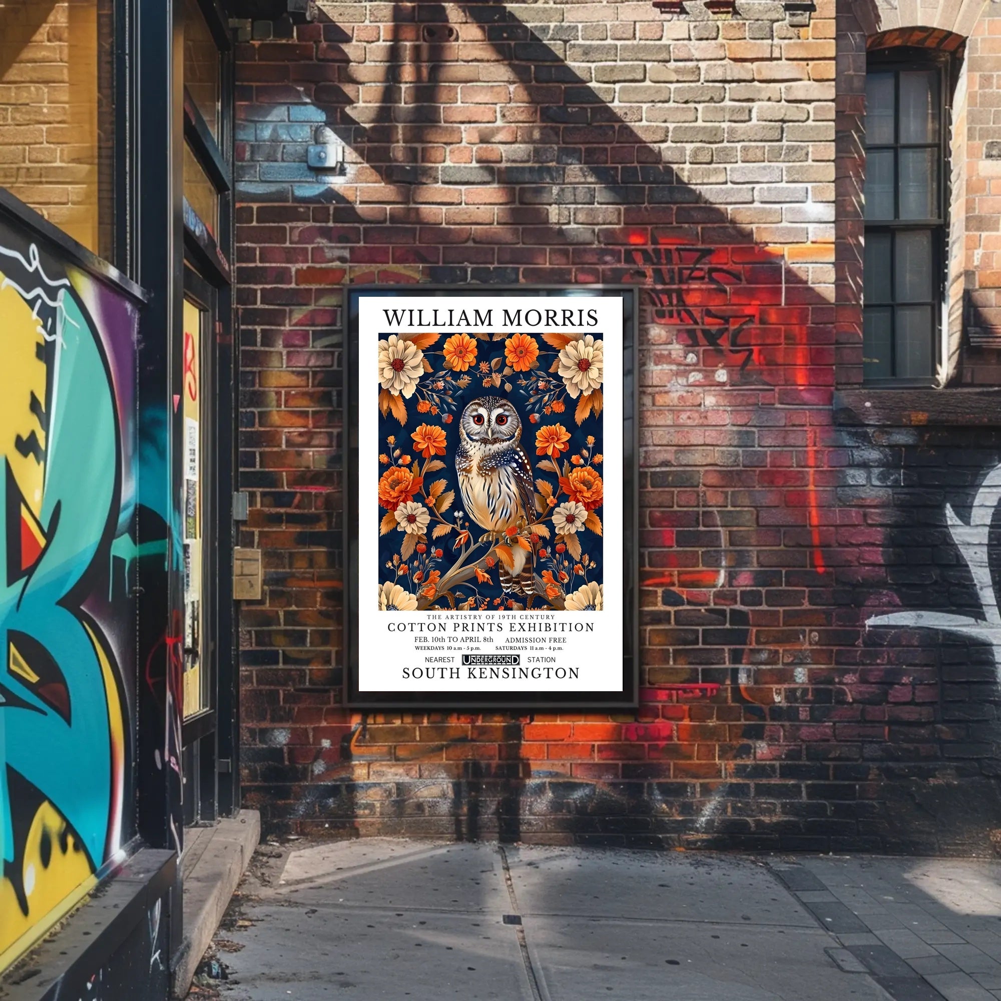William Morris Art Exhibition Vintage Artistic Poster