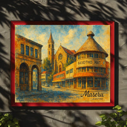 Maseru Cityscape Photography Realism Wanderlust Urban Skyline Timeless Cultural City Poster