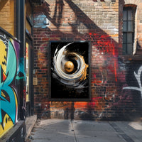 Golden Orb Abstract Art Print - Abstract Poster