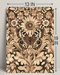 Butterfly and Floral Vintage Artwork Artistic Poster