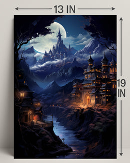 Enchanted Moonlit Castle Poster