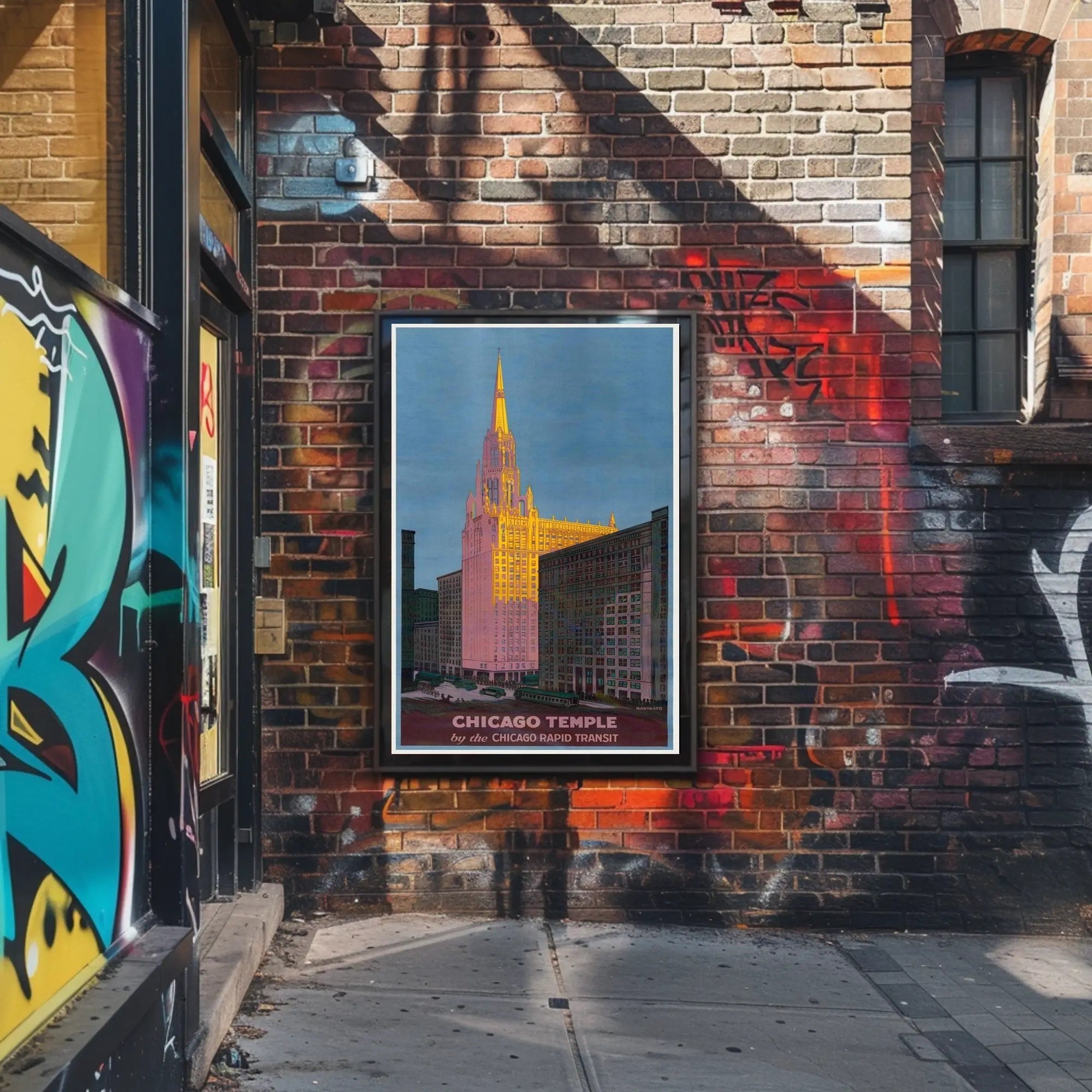 Chicago Temple by the Chicago Rapid Transit Poster PosterGoat