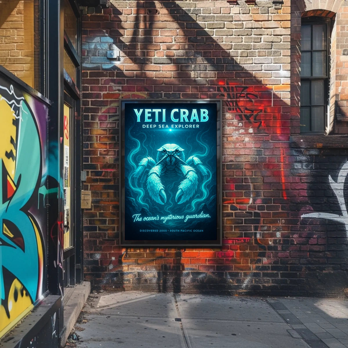 Yeti Crab Deep-Sea Fantasy Illustration Poster