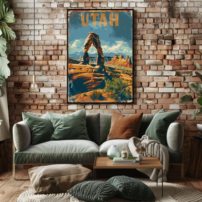 Utah Arches National Park Landscape Travel Poster
