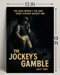 Vintage Jockey in Noir-Inspired Sports Poster