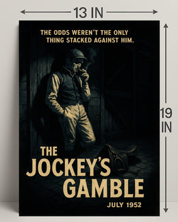 Vintage Jockey in Noir-Inspired Sports Poster