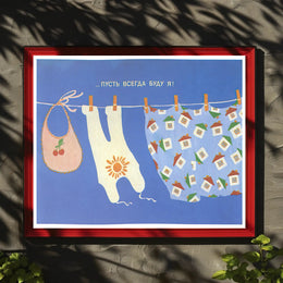 Playful Clothesline Poster