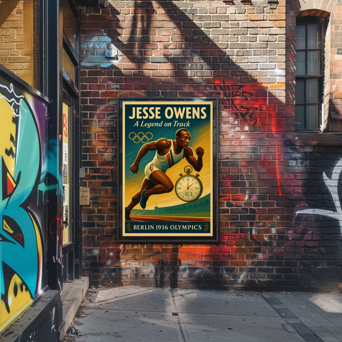 Jesse Owens Berlin 1936 Olympics Vintage Poster Art
