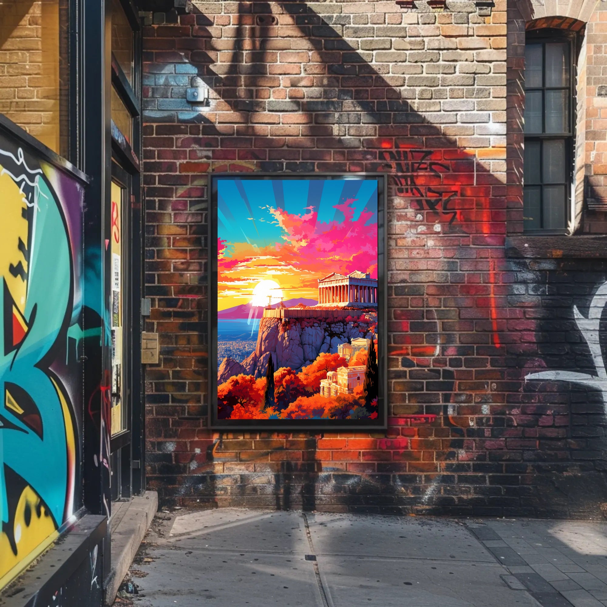 Sunset Over The Acropolis Poster