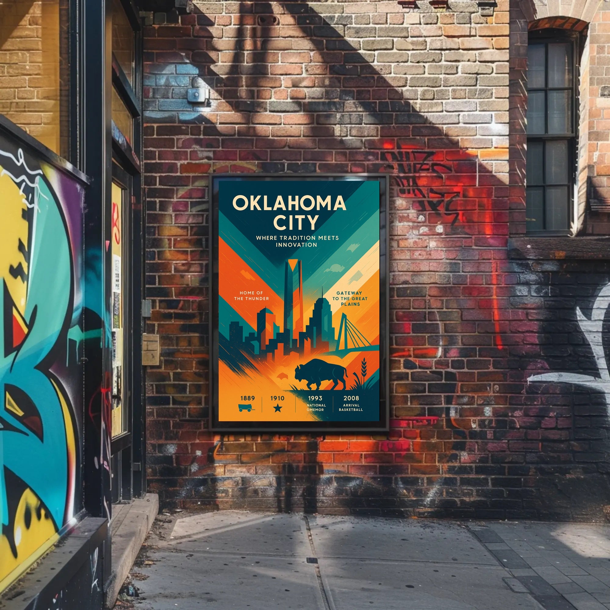 Oklahoma City Skyline: Urban or Cityscape Poster PosterGoat
