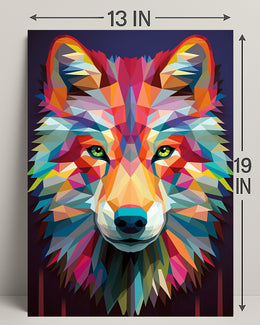 Geometric Wolf Art Poster PosterGoat