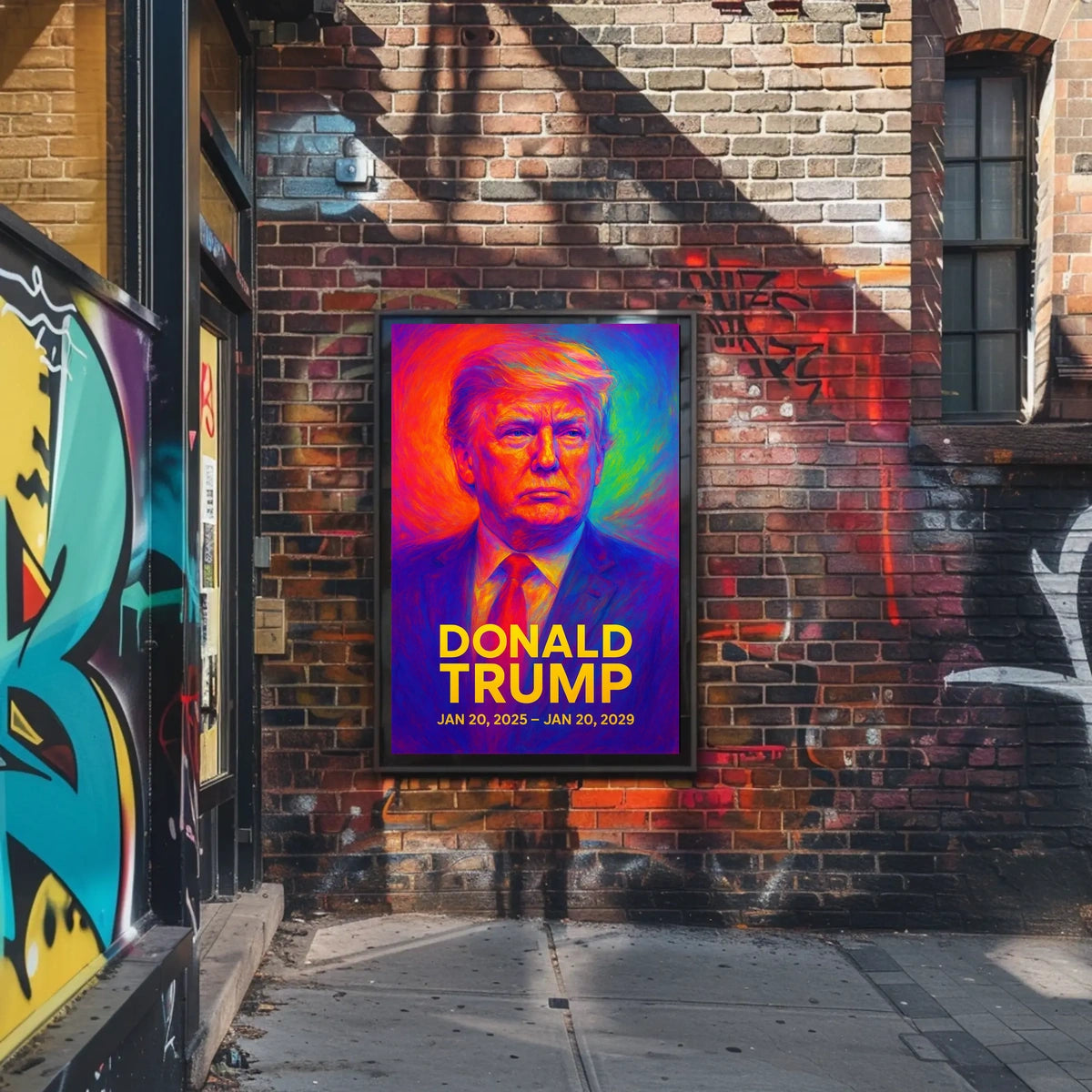 Donald Trump 47th President of the United States Neon Gradient Overlay Poster
