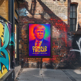 Donald Trump 47th President of the United States Neon Gradient Overlay Poster