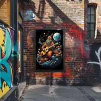 Cosmic Guitarist in a Celestial Dreamscape Poster
