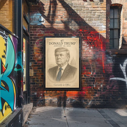 Donald Trump 47th President Sketch Poster Art Print for Home Decor PosterGoat