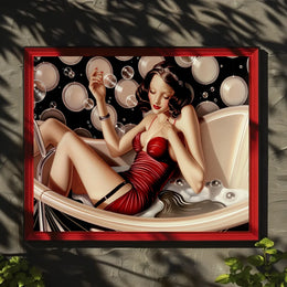 Glamorous Art Deco Woman in Bathtub Poster