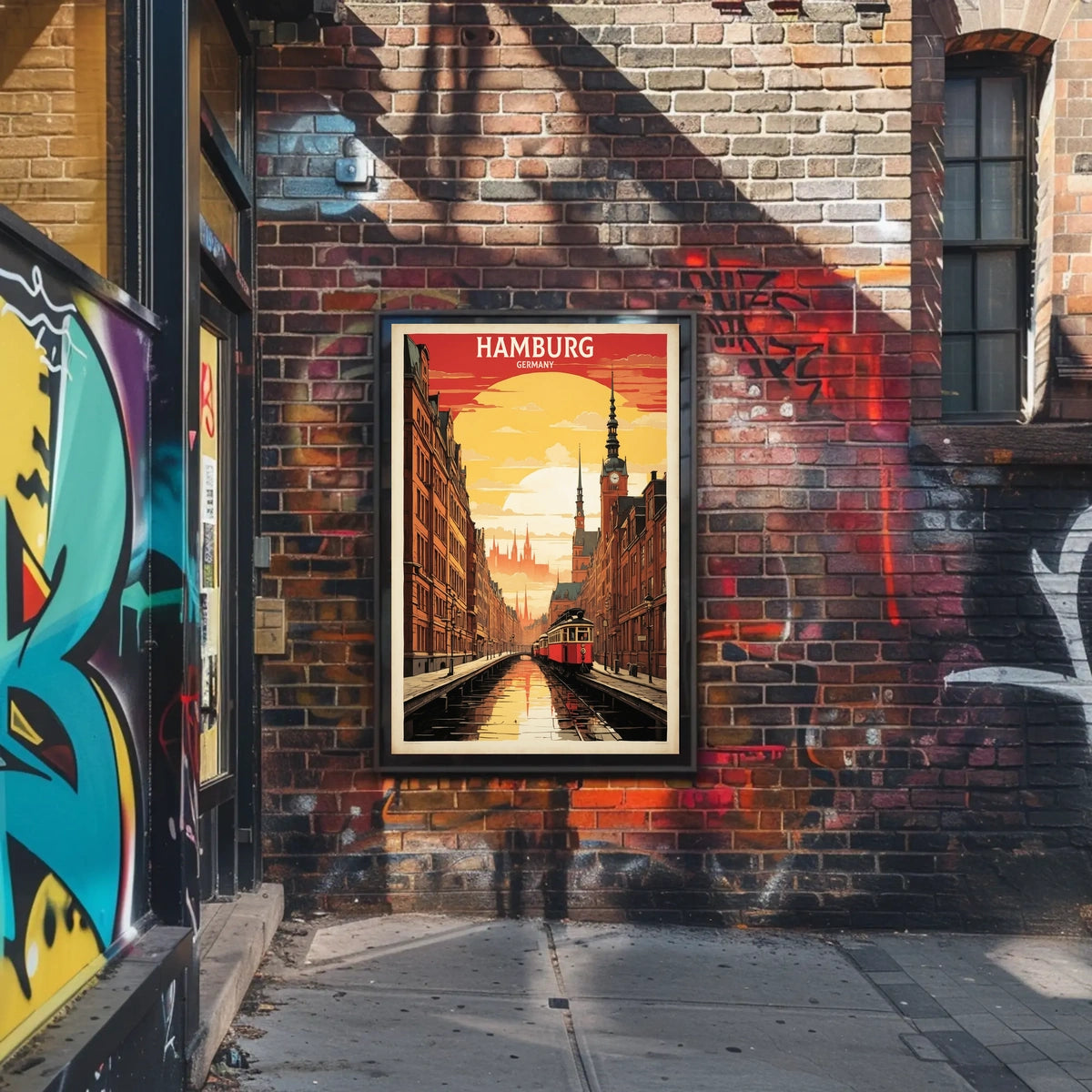 Hamburg A Cityscape Illustration Poster