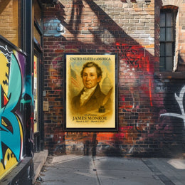 James Monroe 5th President of the United States Vintage Watercolor Poster