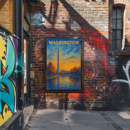 Washington Monument At Sunset Poster