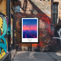 Berlin Twilight Skyline with Iconic TV Tower Cityscape Poster