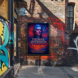 Thomas Jefferson Neon Art Historical Presidential Poster PosterGoat