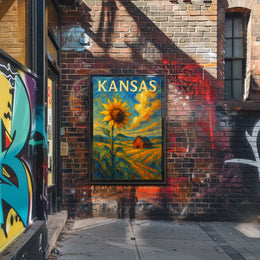 Kansas Sunflower Fields Poster