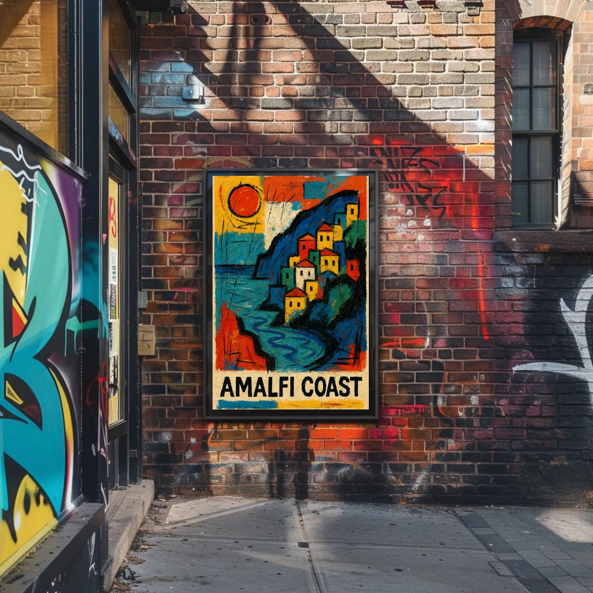 Amalfi Coast Vibrant Seaside Art Poster For Home Decor