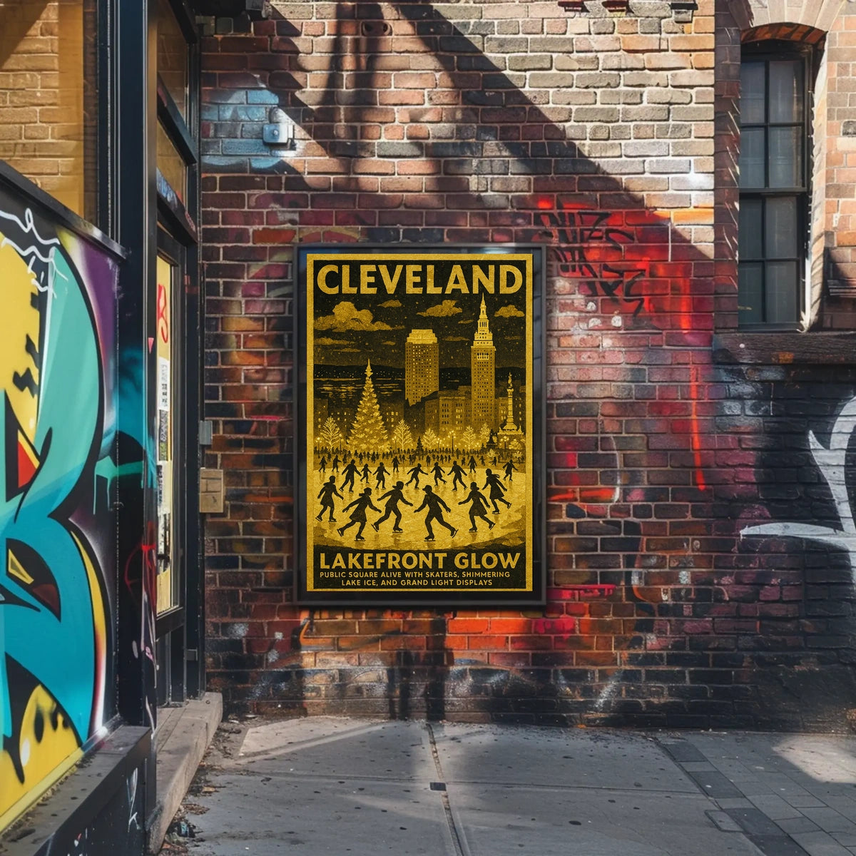 Cleveland Lakefront Glow Poster