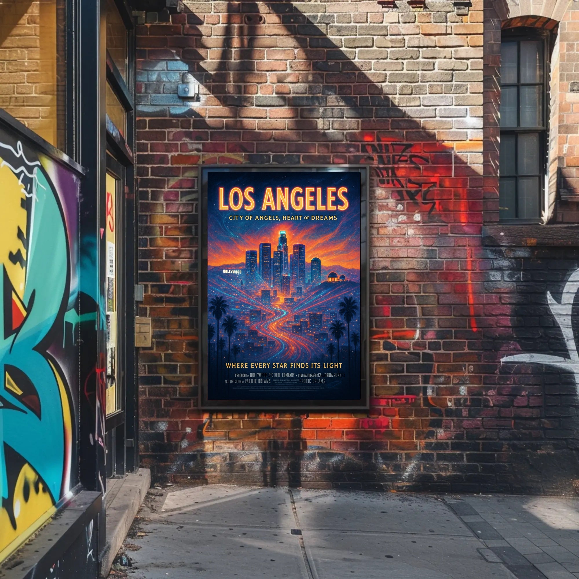 Los Angeles Skyline Dreams Urban or Cityscape Poster