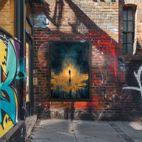 Solitude and Reflection in a Cosmic Abstract or Artistic Poster