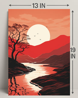 Tranquil Sunset Landscape Poster