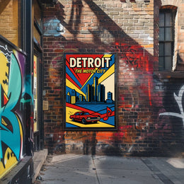 Detroit Vintage Travel Poster Wall Art Print