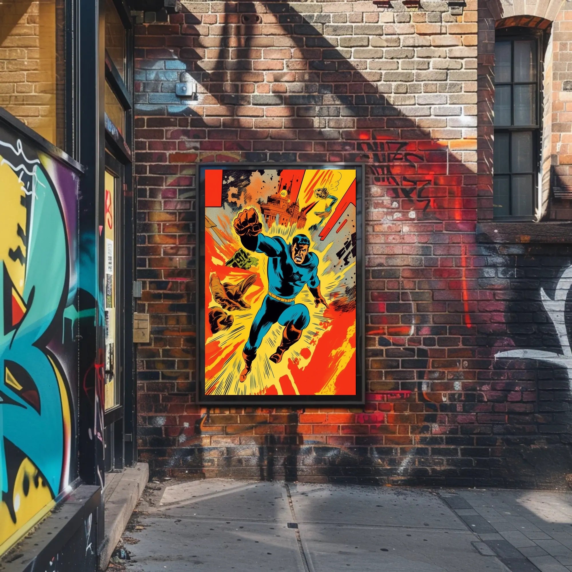 Dynamic Superhero Action Poster