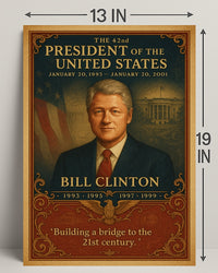 Bill Clinton 42nd President Wall Art Print PosterGoat