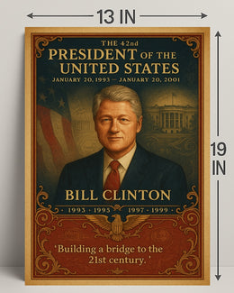 Bill Clinton 42nd President Wall Art Print PosterGoat