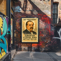 Grover Cleveland 24th President of the United States Exaggerated Cartoon Sketch Poster