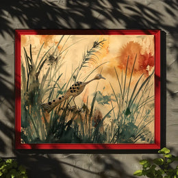 Roadrunner in Serene Watercolor Landscape Poster