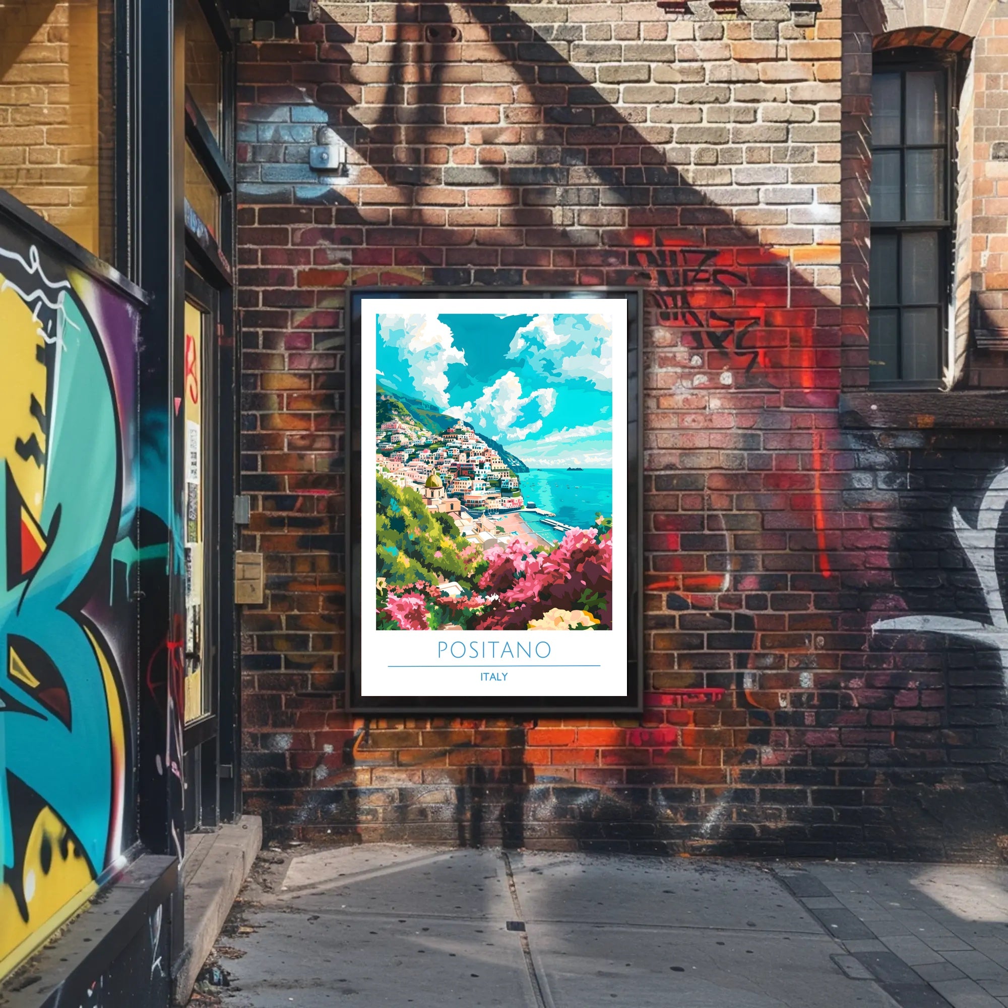 Scenic View of Positano Poster