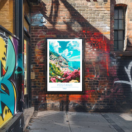 Scenic View of Positano Poster