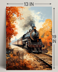 Autumn Journey By Train Poster
