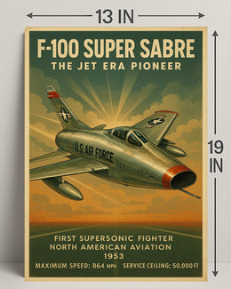 F-100 Super Sabre The Jet Era Pioneer Poster PosterGoat