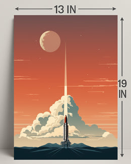 Rocket Launch At Dusk Poster