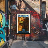 Boston City Upon a Hill Urban Cityscape Poster